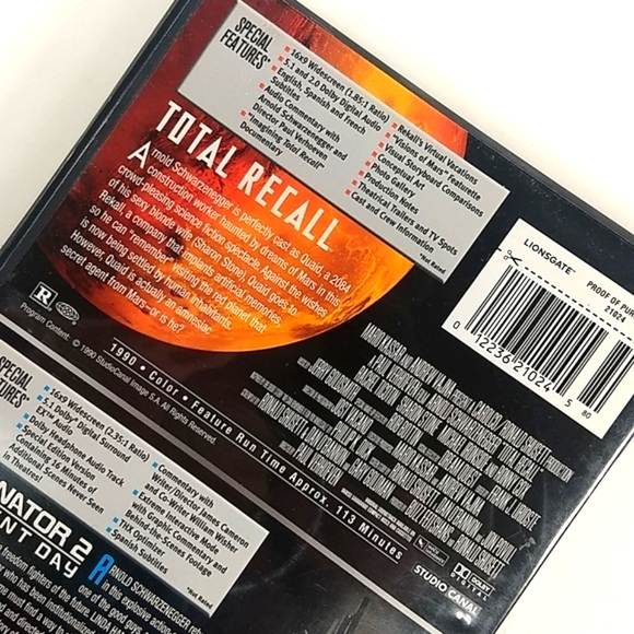 Schwarzenegger Double Feature: Total Recall & Terminator 2 DVD - Picture 10 of 12